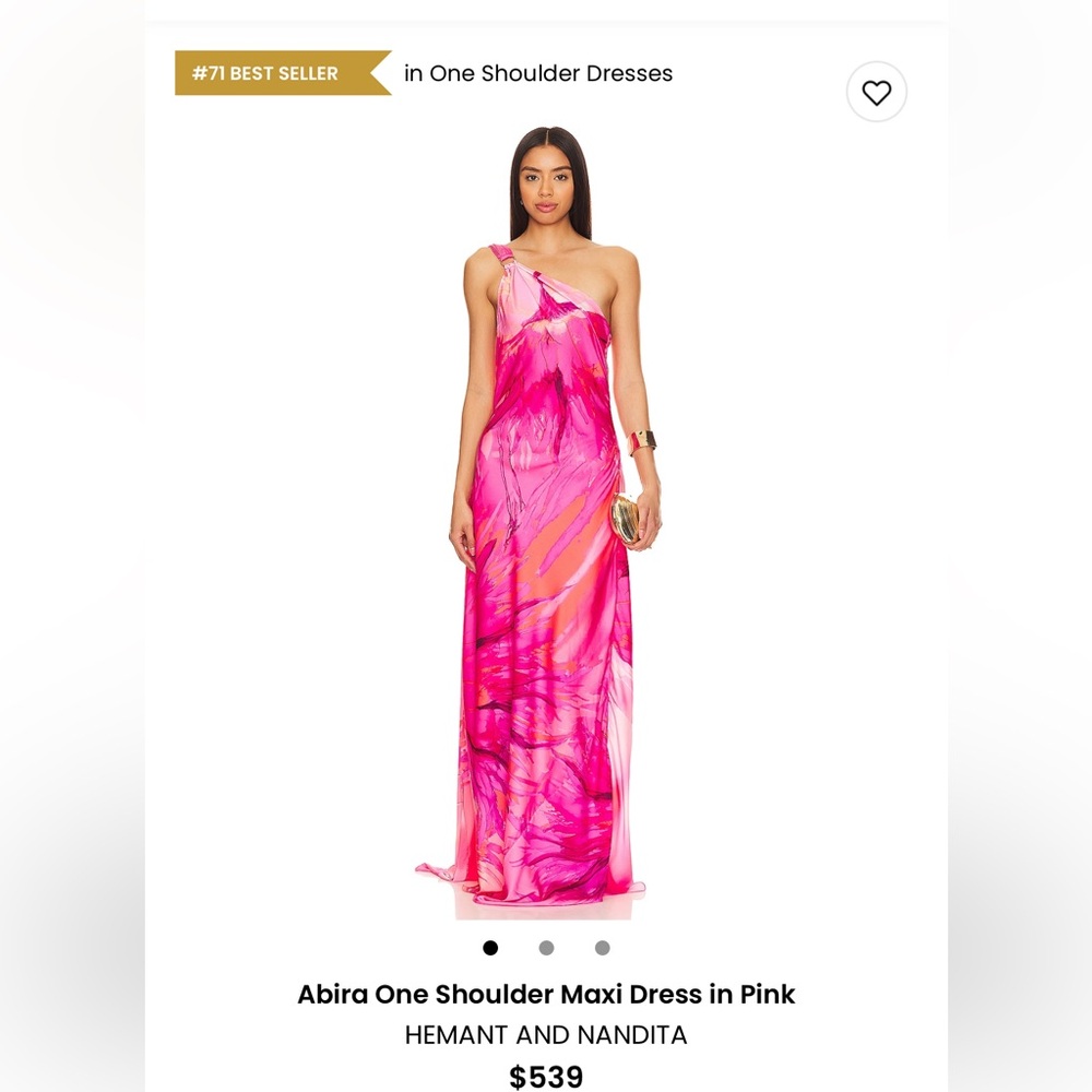 Hemant and Nandita Vibrant Pink One Shoulder Dress